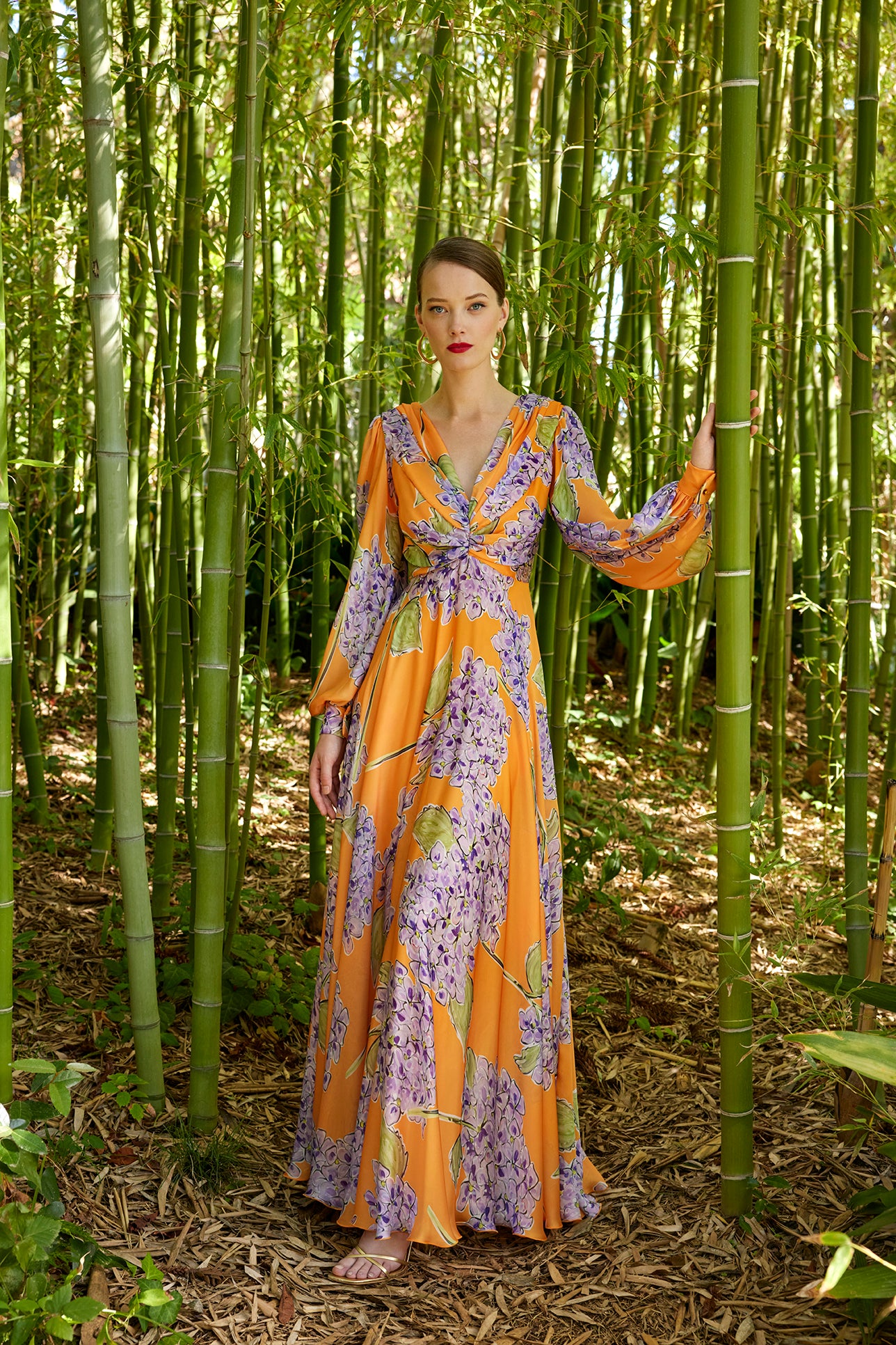 Carla Ruiz 50643: Elegant Long-Sleeve Floral Maxi Dress in Versatile Colors