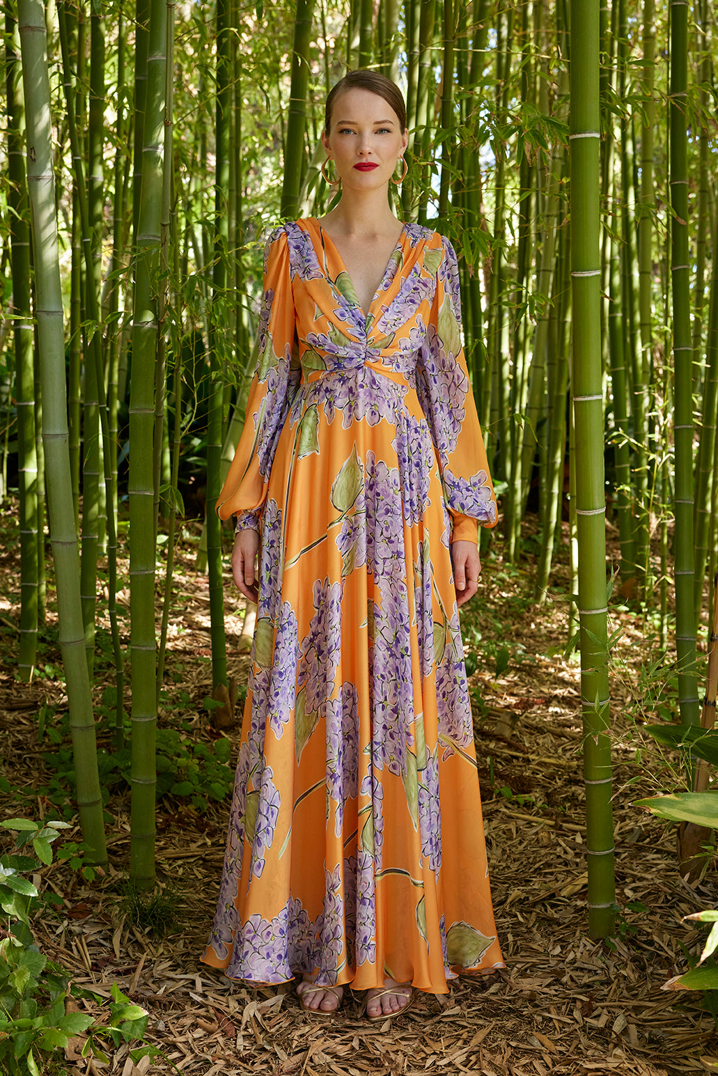 Carla Ruiz 50643: Elegant Long-Sleeve Floral Maxi Dress in Versatile Colors