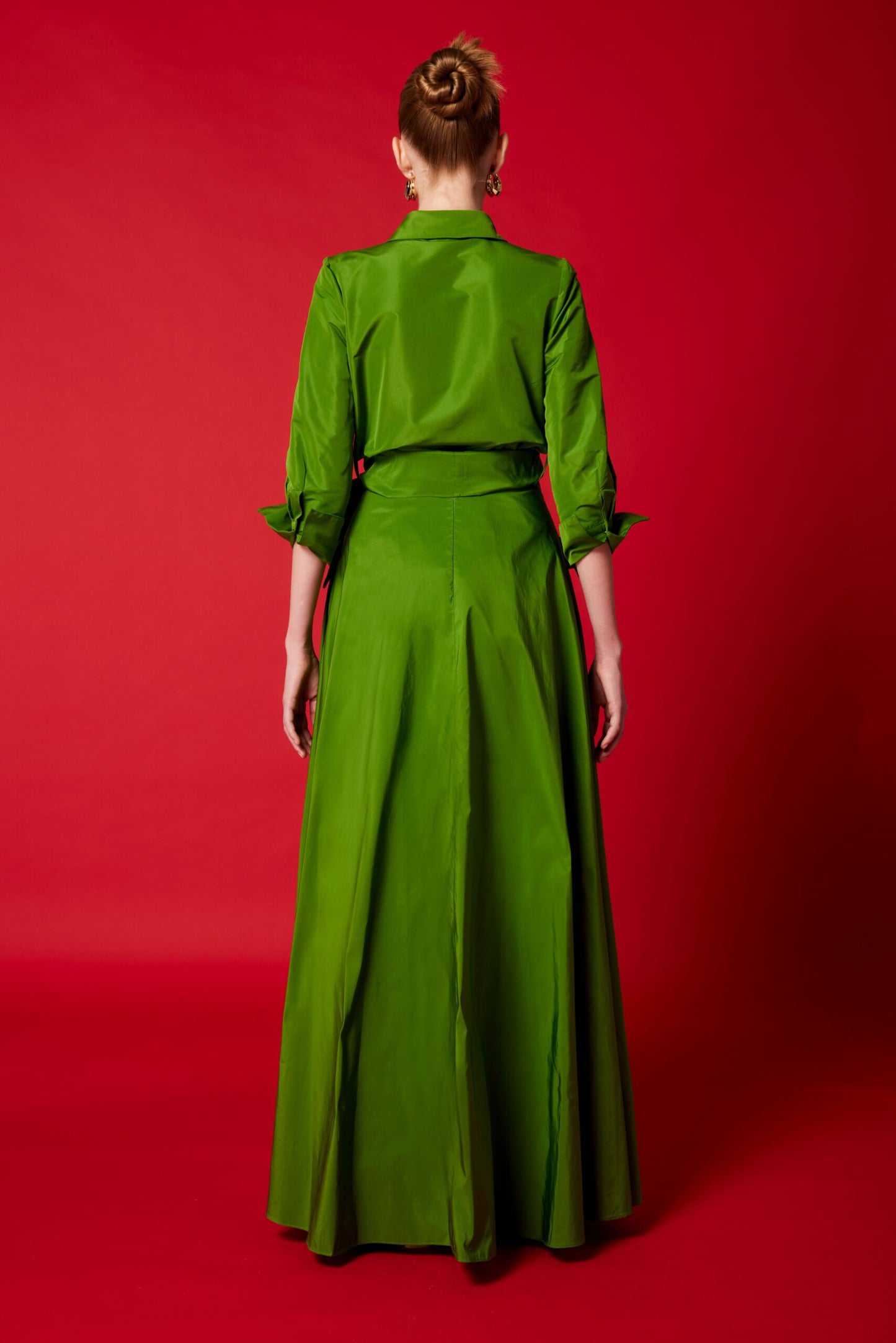 Carla Ruiz 51548 – Women's Bow-Tie Shirt with Flowing Maxi Skirt