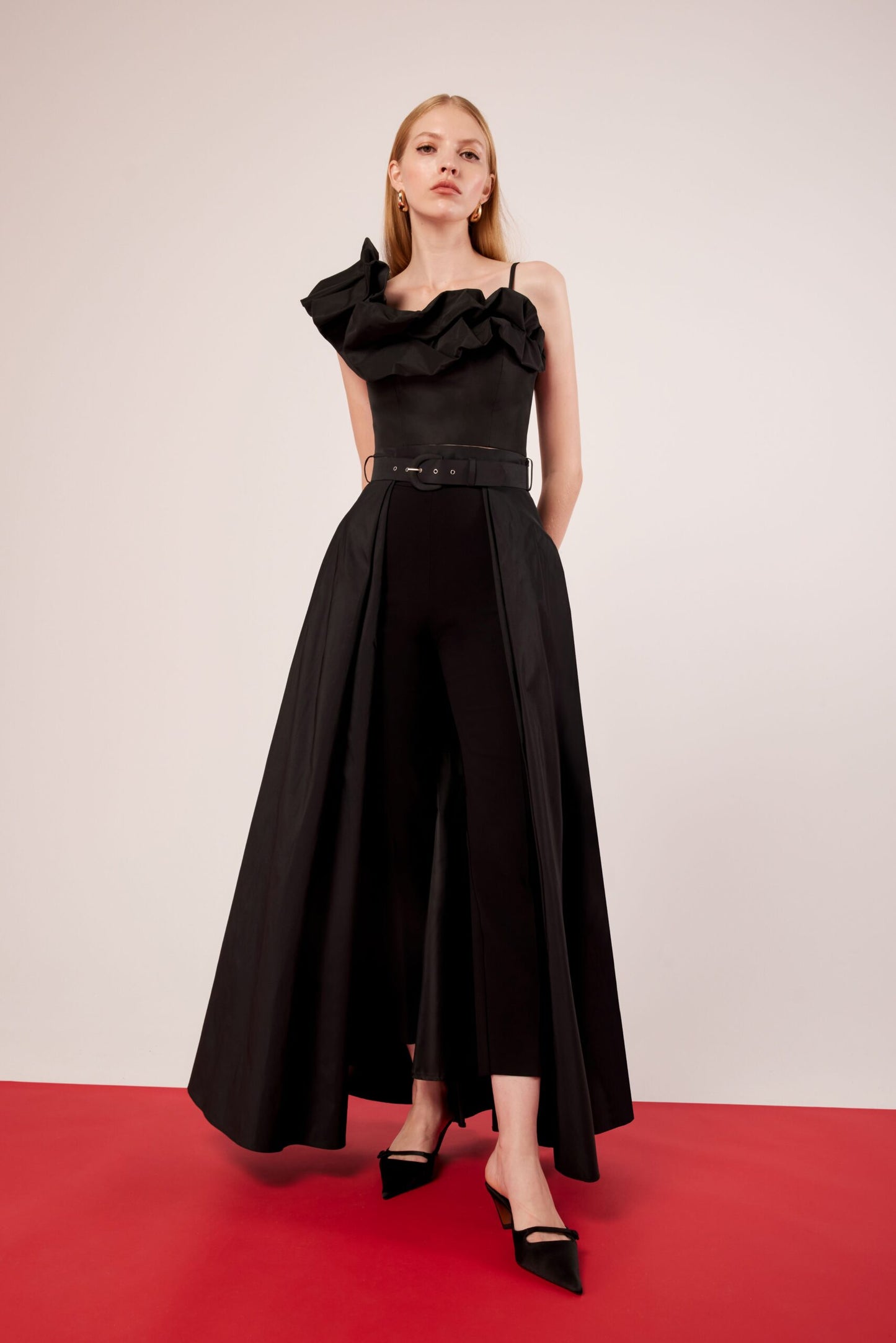 Carla Ruiz 51552 – Women's Skirt Trousers with Statement Ruffle