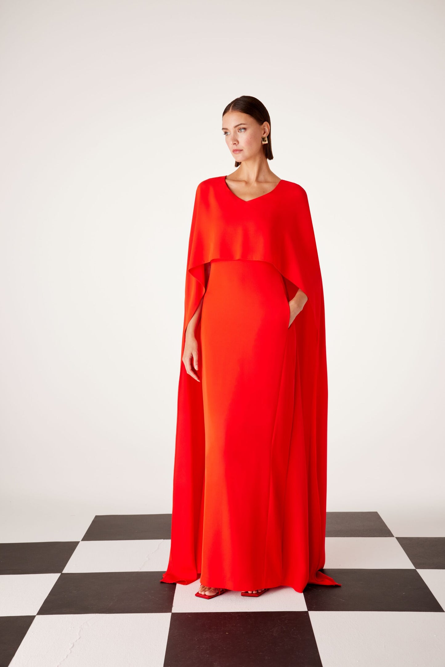 Carla Ruiz 51606 – Mother of the Bride Dress with Flowing Cape