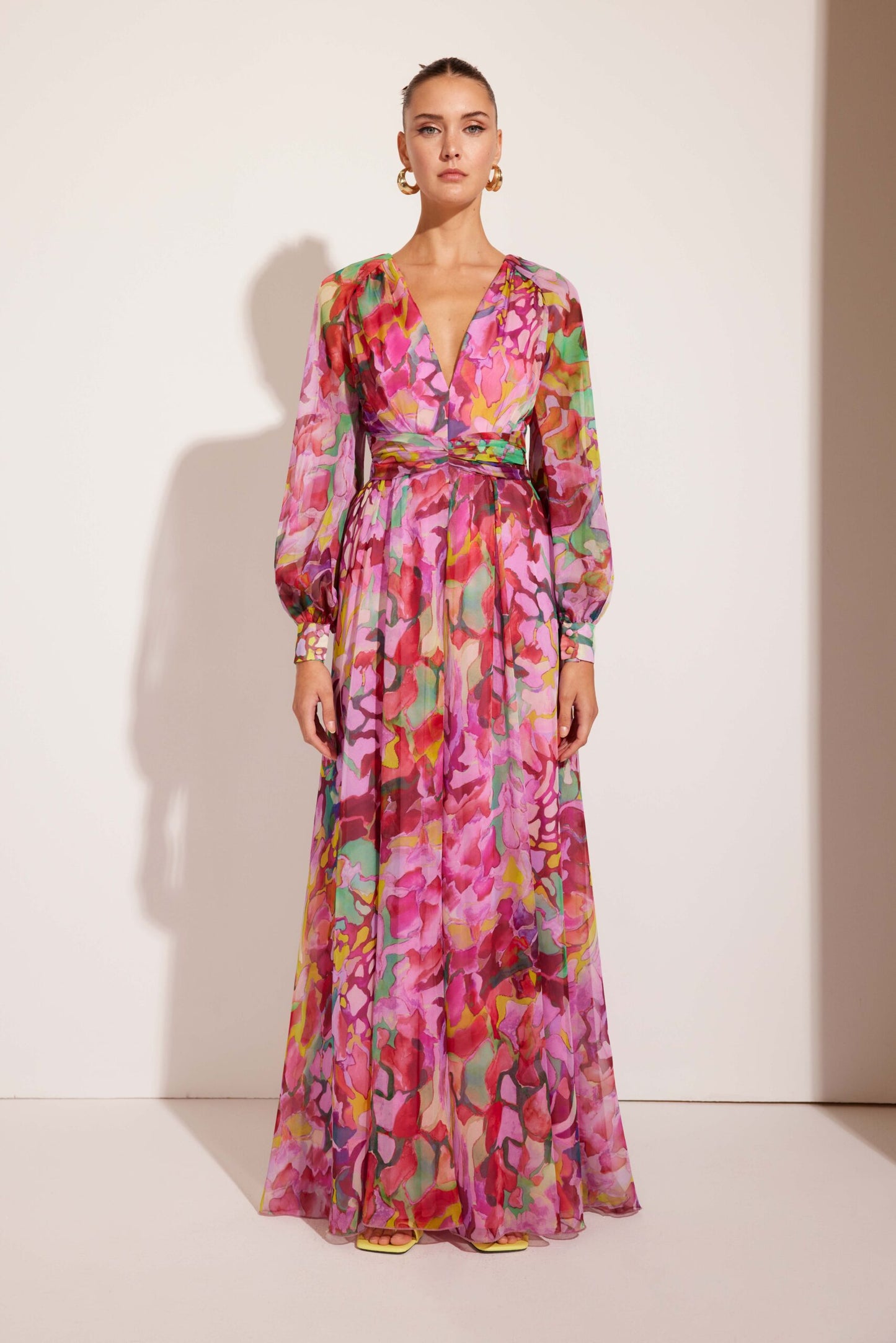 Carla 51662 – Vibrant Floral Chiffon Maxi Dress