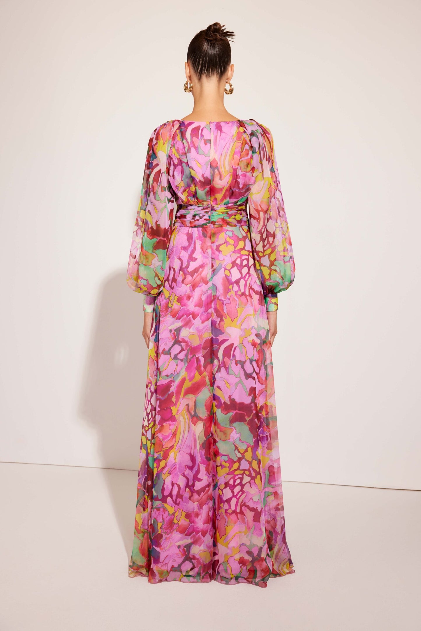 Carla 51662 – Vibrant Floral Chiffon Maxi Dress