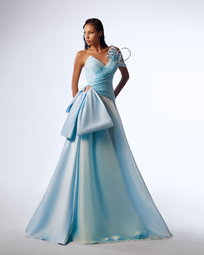 Gaby Charbachy 1711: Serenity Blue A-Line Gown