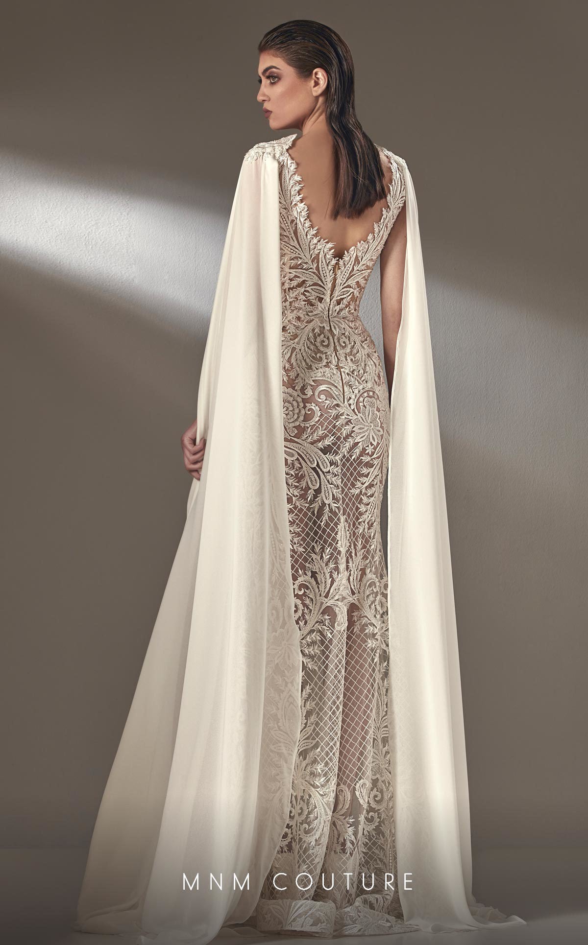 MNM-Couture-K3890-Beaded-Off-Silver-Evening-Gown-Lace-Ethereal-Couture-Look-Back-View - Rofial Beauty