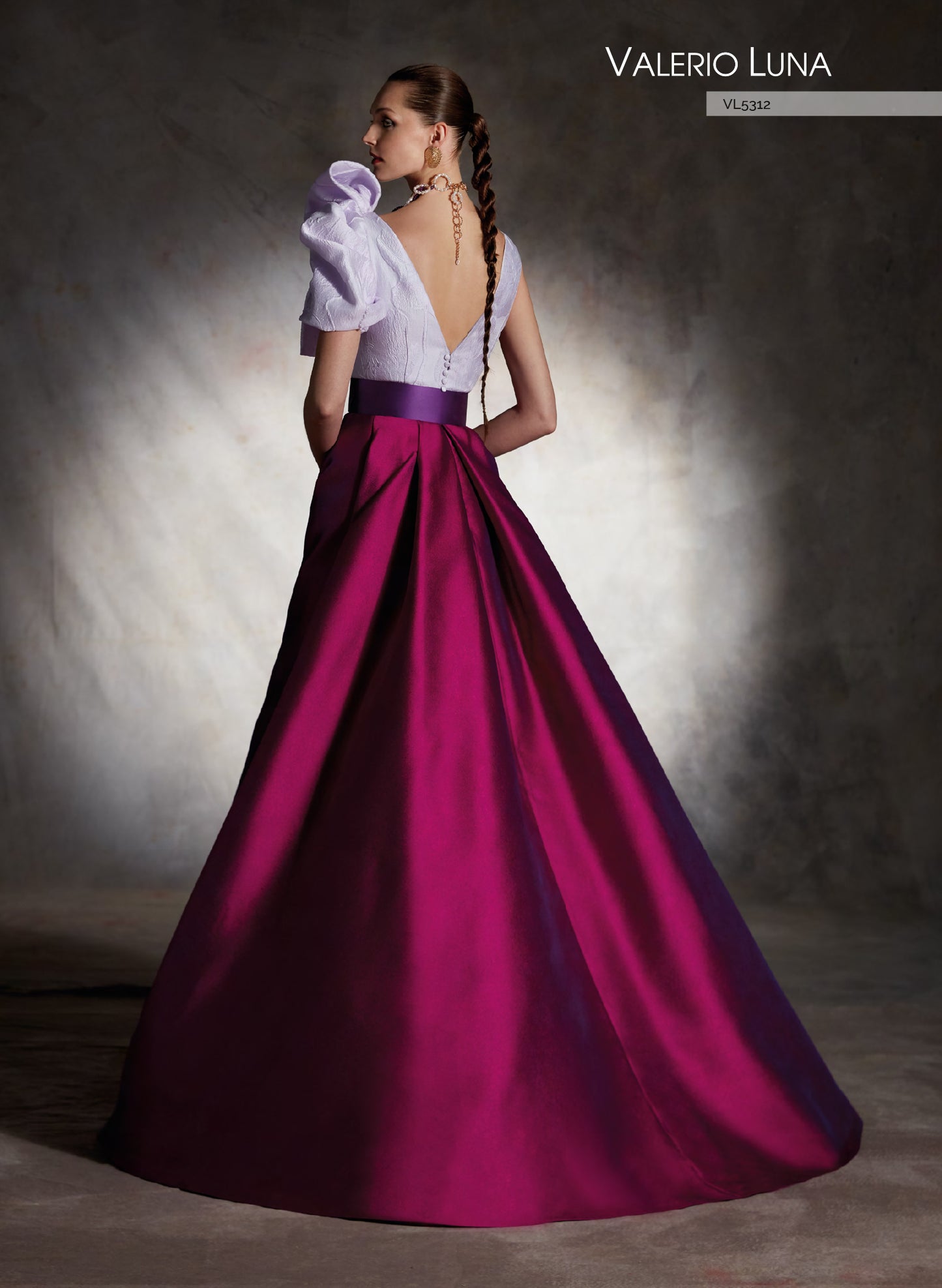 Valentinos-VL5312-Silk-Jacquard-Dress-Feast-Eyes-Touch-Back-View - Rofial Beauty