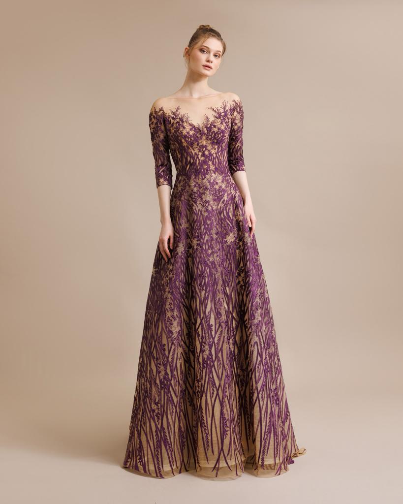 Gemy Maalouf BC1513: Lavender Whisper A-Line Gown