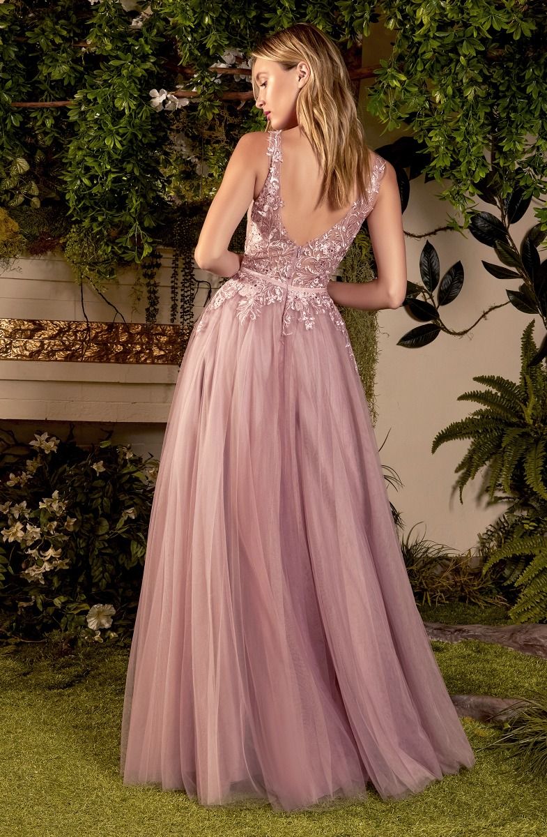 Andrea & Leo A1045: Crystal Embellished Tulle A-Line Dress