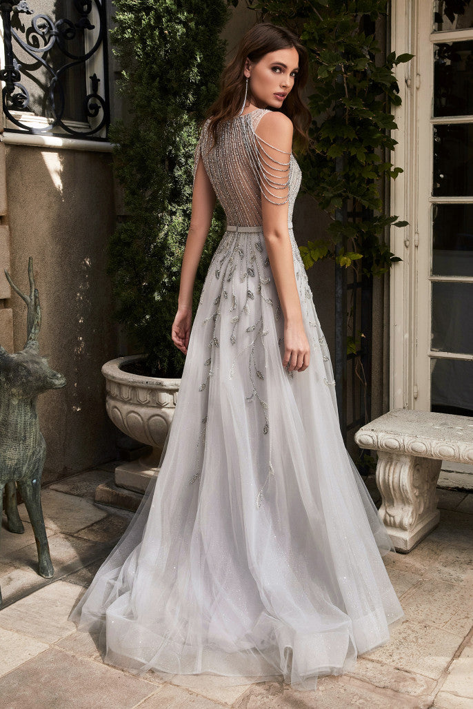 Illusion Sheer Back on Gown - Rofial Beauty