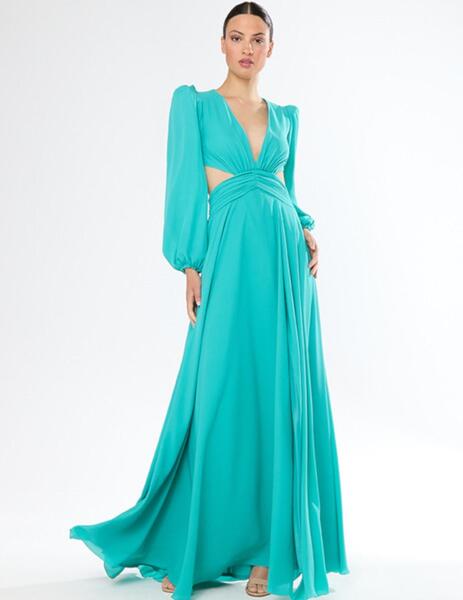 Carla Ruiz 51637 – Turquoise Cut-Out Dress | Indian-Inspired Beach Elegance