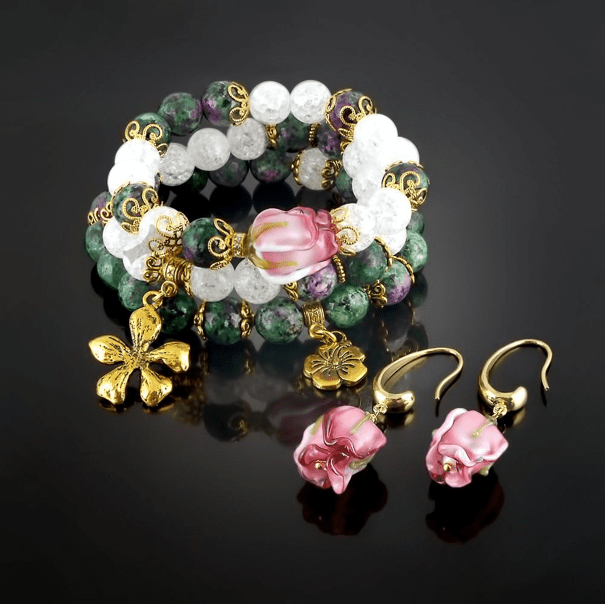Natural Cyolite Bracelets and Earrings - Rofial Beauty