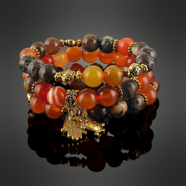 Natural Agate, Carnelian, and Jasper Bracelets - Rofial Beauty