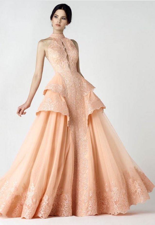 Peach Ball Gown - Rofial Beauty