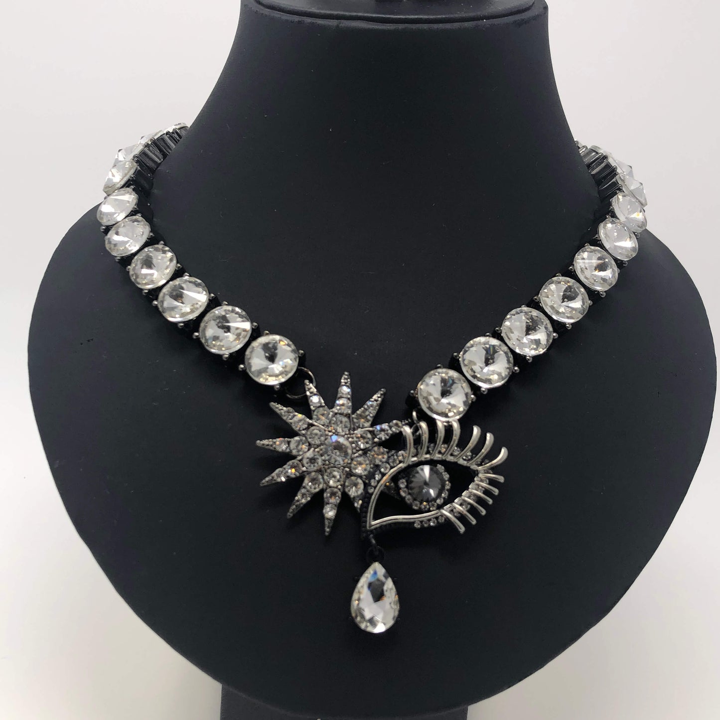 Ruthenium Plated Eye of the Necklace - Rofial Beauty