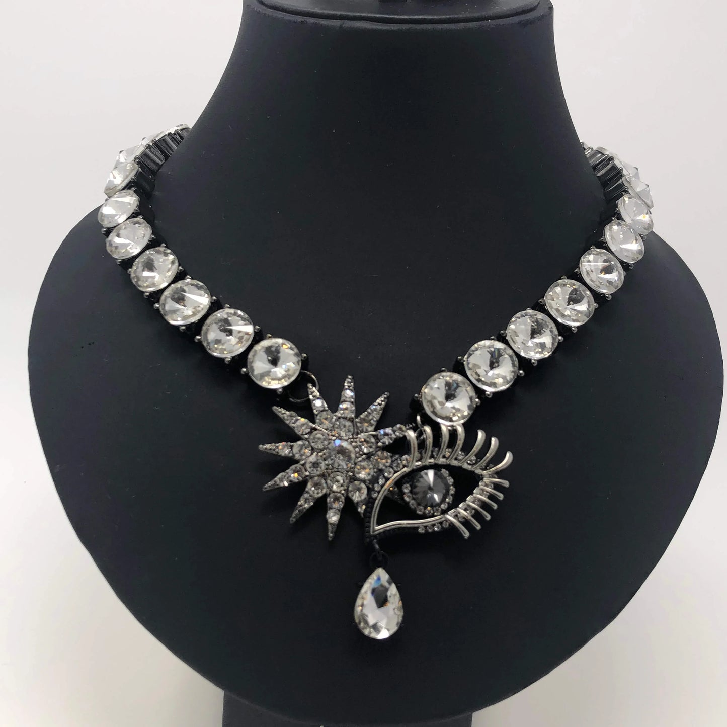Ruthenium Plated Eye of the Necklace - Rofial Beauty