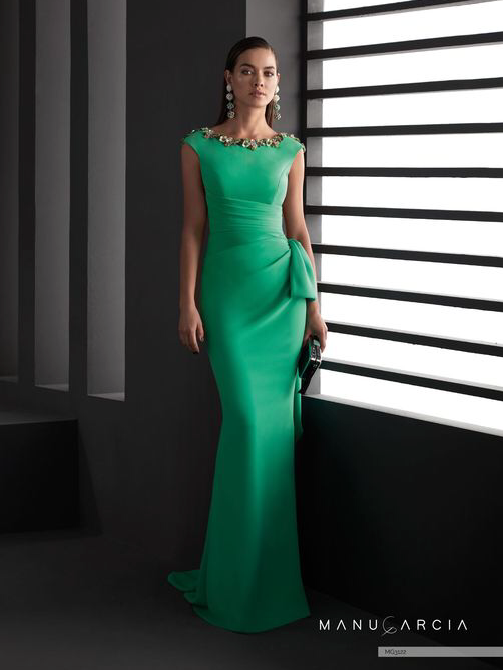 Bottle Green Evening Dress - Rofial Beauty