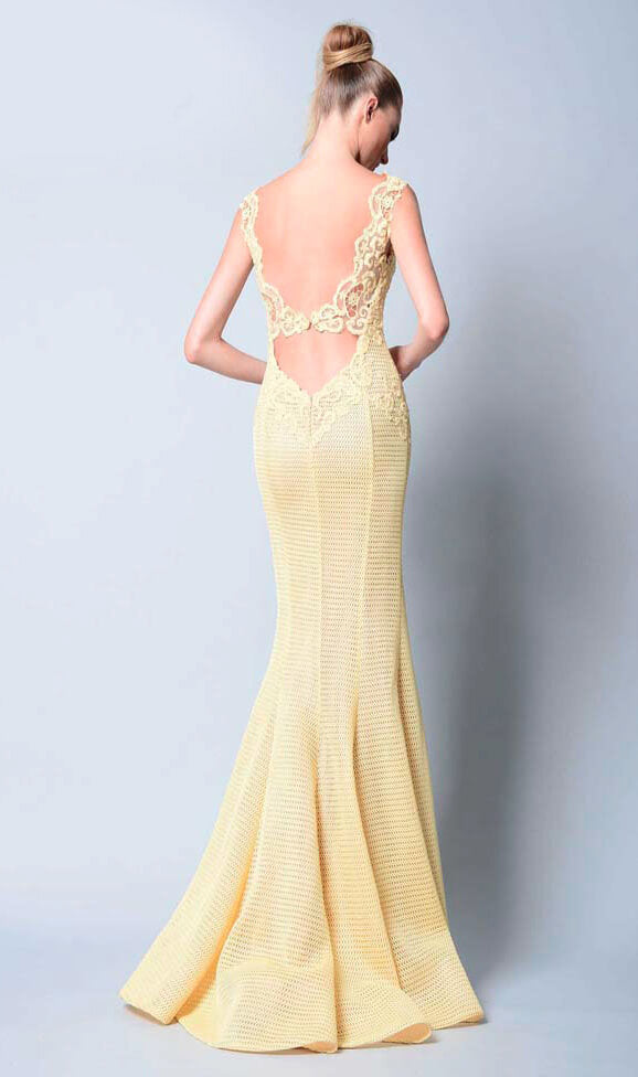 Gemy Maalouf Thread Embroidered Dress - Rofial Beauty