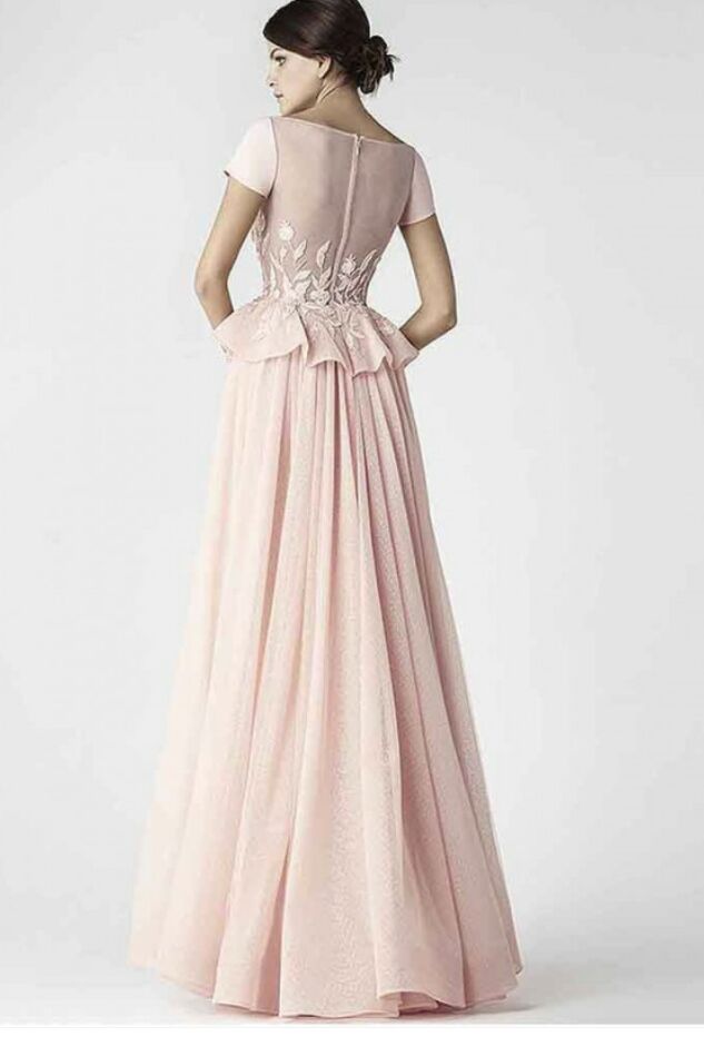 Peach Peplum Style Dress - Rofial Beauty