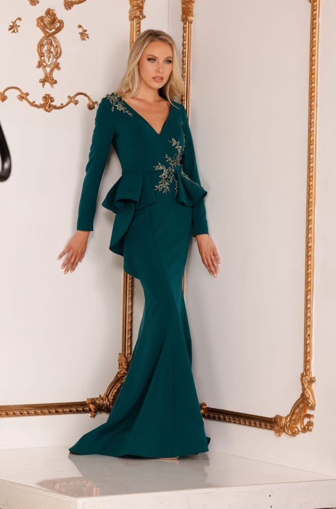 Trendy V Neckline Hunter Mother Of Bride Dress