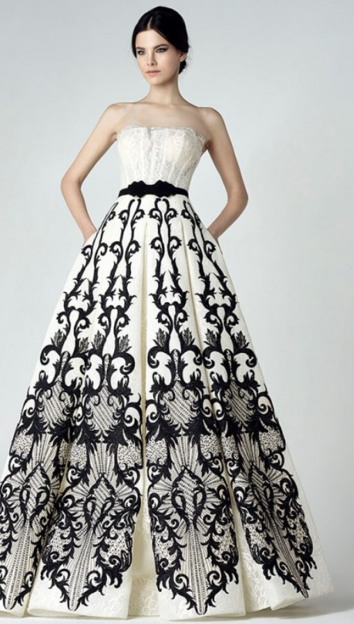 Classy White Ballroom Gown - Rofial Beauty
