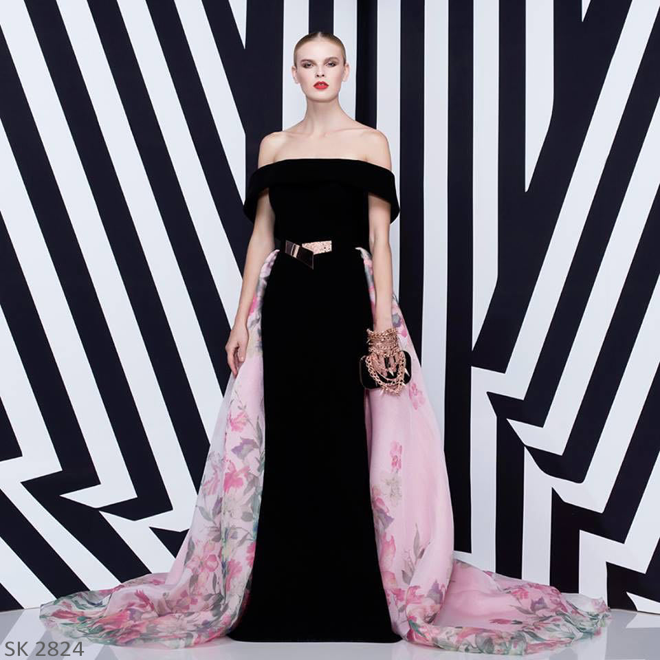 Pink Net Black Dress - Rofial Beauty