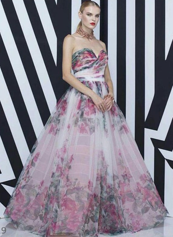 Floral Soft Ballroom Gown - Rofial Beauty