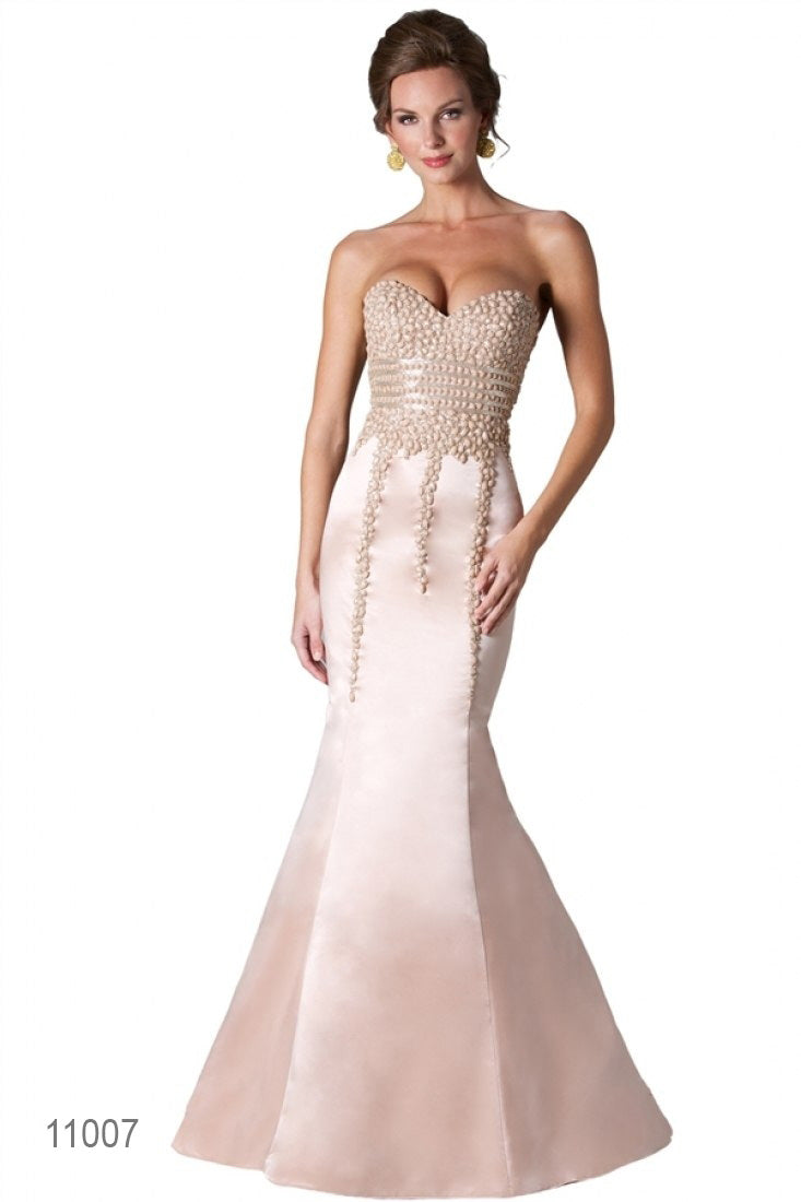 Janique Champagne Beads Dress - Rofial Beauty