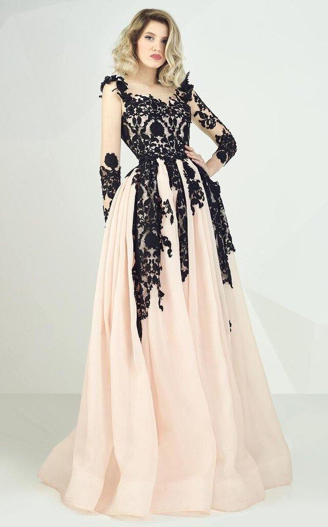 Gaby Charbachy 666 Black & Nude Gown - Rofial Beauty
