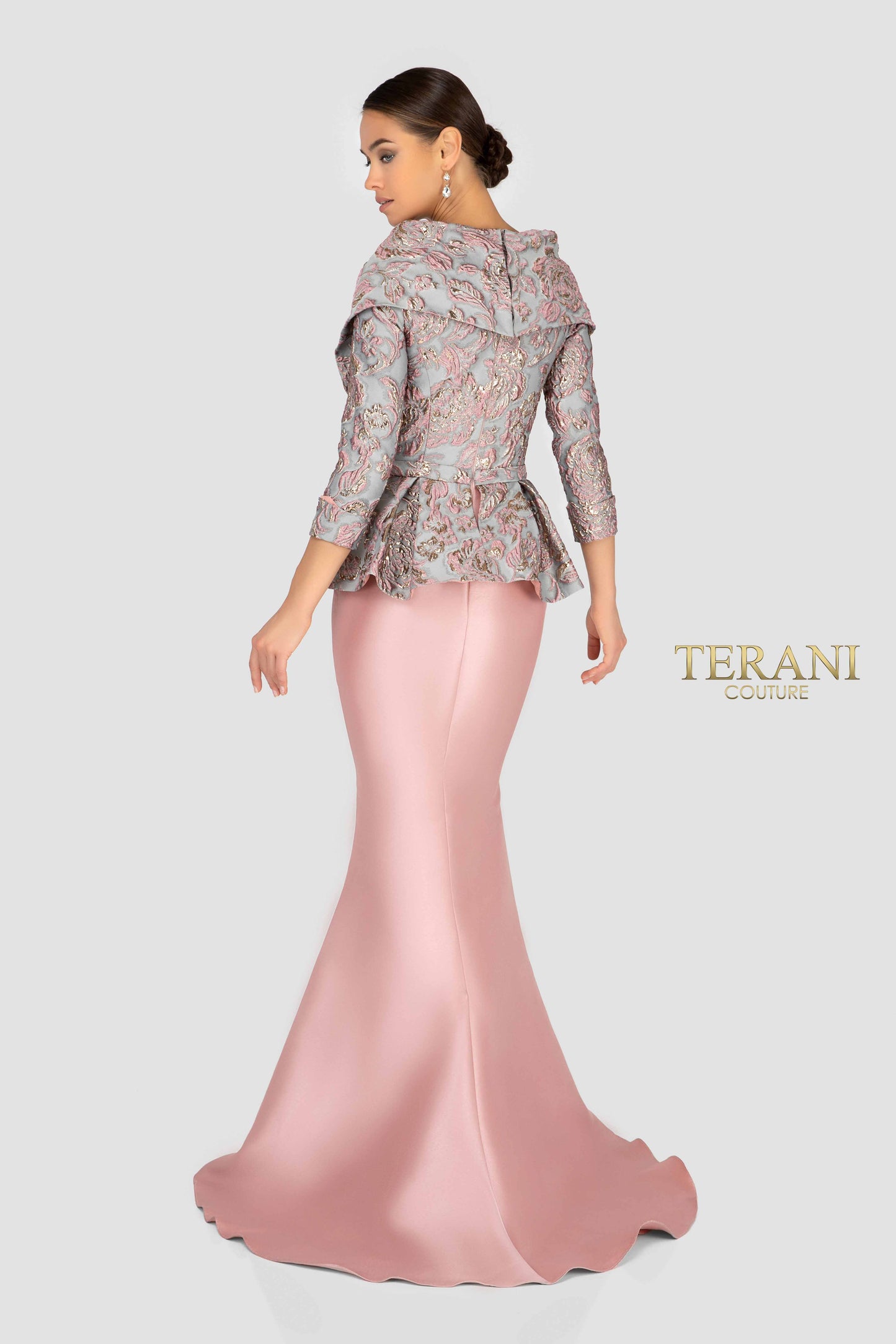 Rose Grey Evening Gown - Rofial Beauty