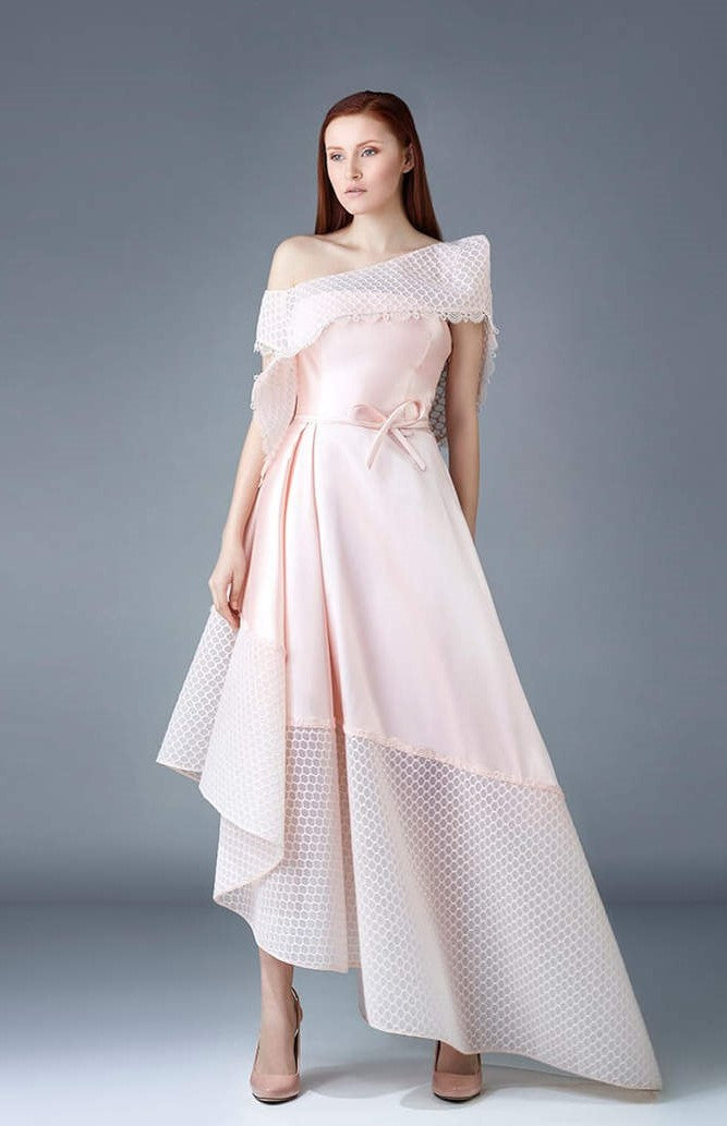 Gemy Maalouf Trendy Baby-Pink Dress - Rofial Beauty