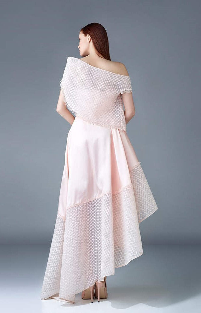 Gemy Maalouf Trendy Baby-Pink Dress - Rofial Beauty