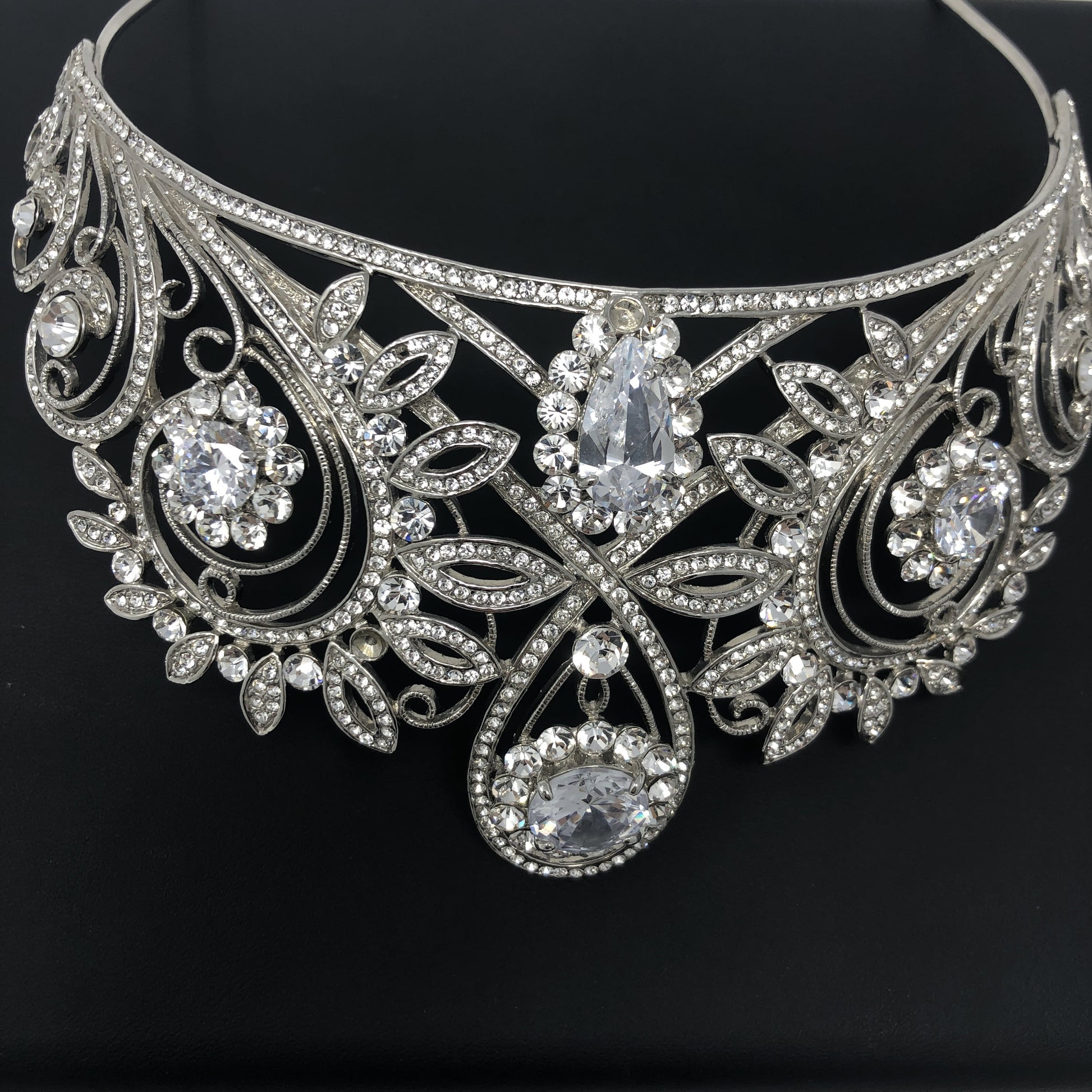Wide Silver Tiara - Rofial Beauty