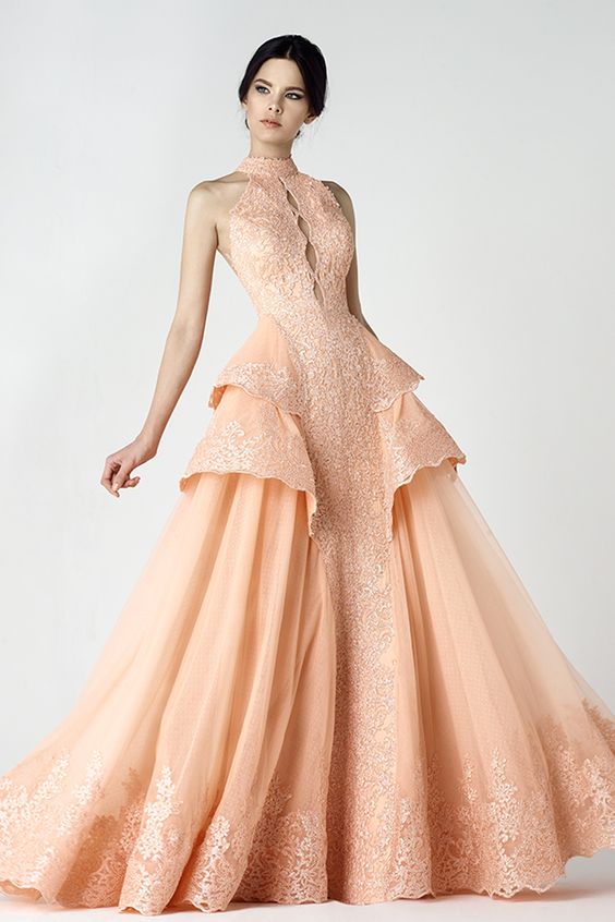 Peach Ball Gown - Rofial Beauty