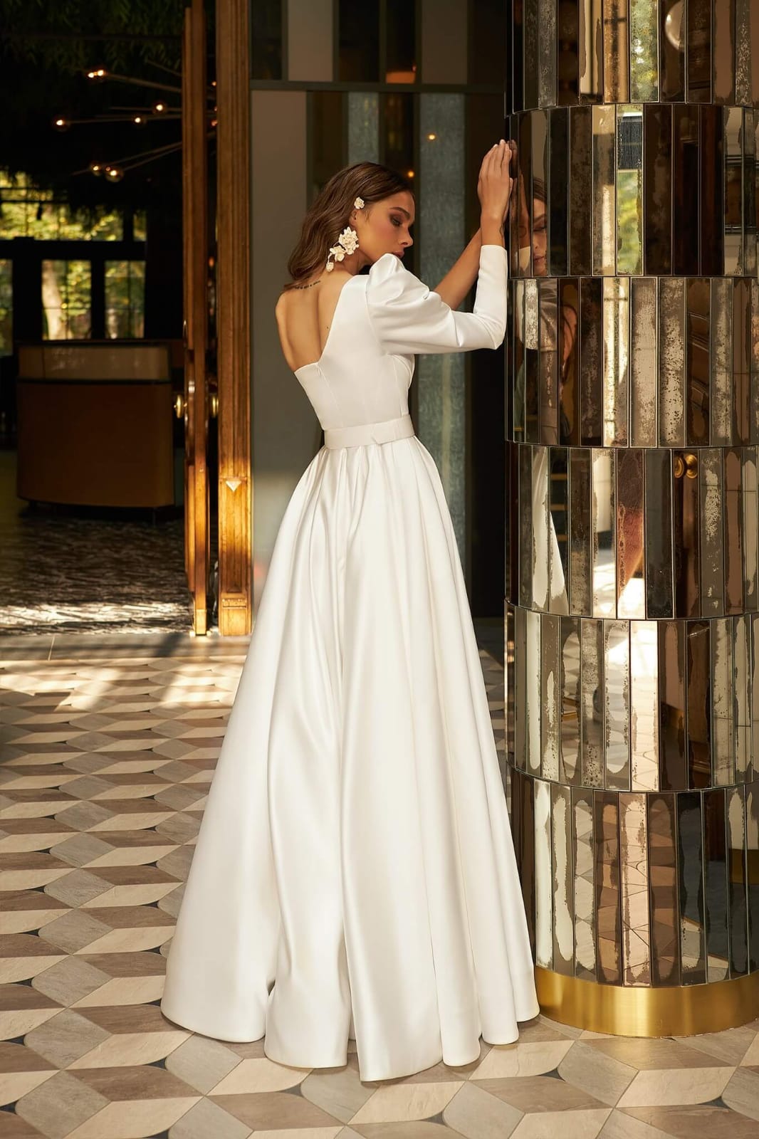 Back view of Olyamak Kimi Ivory Dress - Rofial Beauty