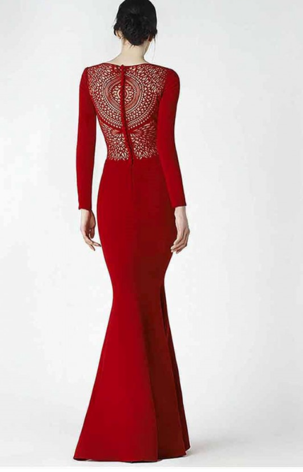 Floral Back Printed Red Dress - Rofial Beauty