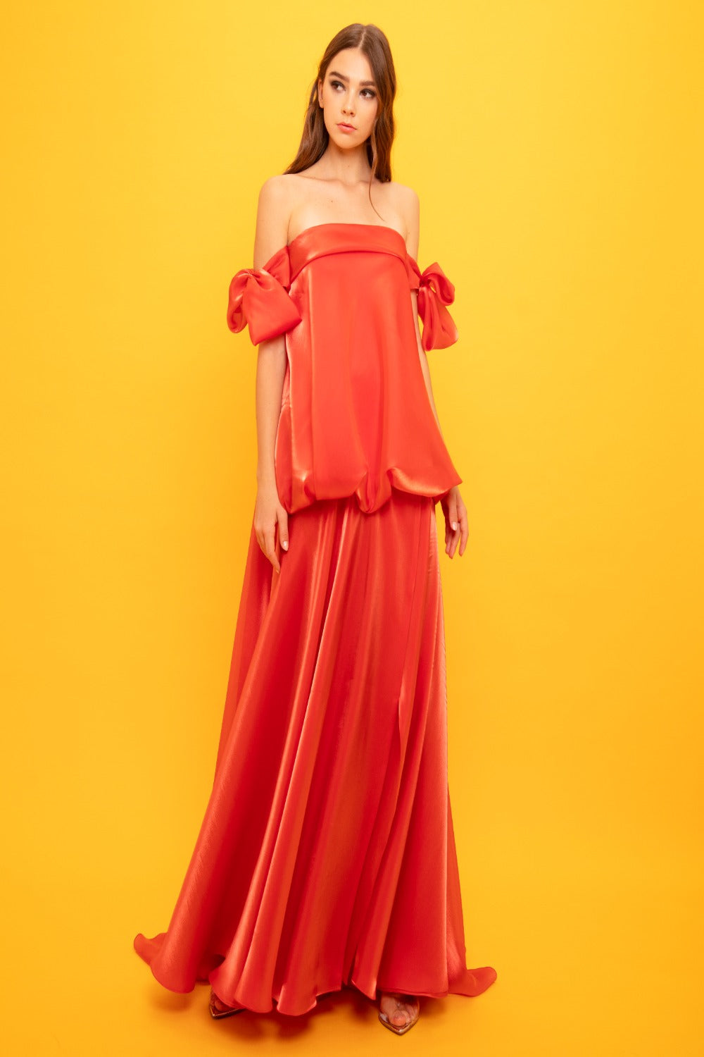 Gemy Maalouf ED1681LD Brique Dropped Waist Luxary Dress
