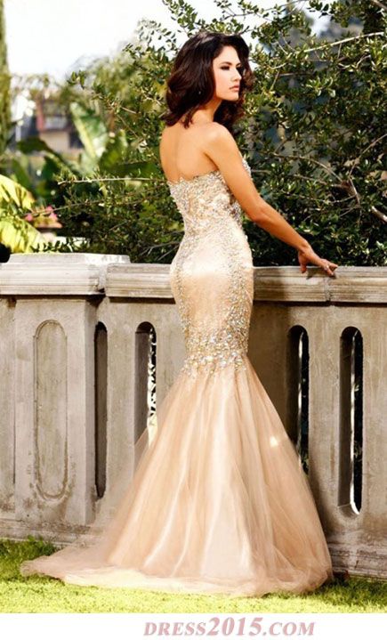 MNM Couture 6748 Sleeveless Sweetheart Sequins Mermaid Gown