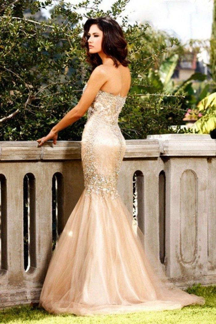 MNM Couture 6748 Sleeveless Sweetheart Sequins Mermaid Gown