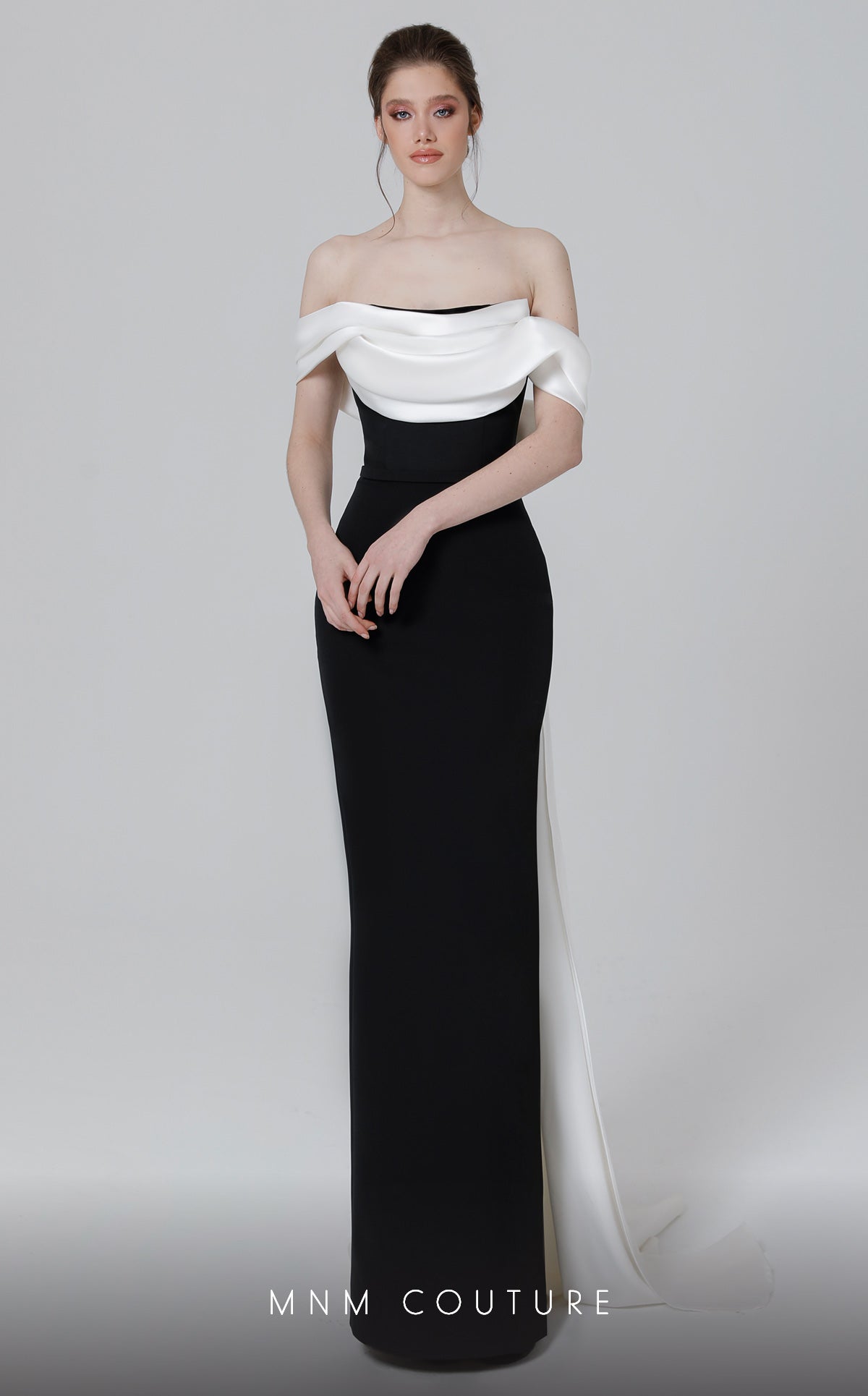 MNM Couture N0456 Draped Off-Shoulder Straps Dress