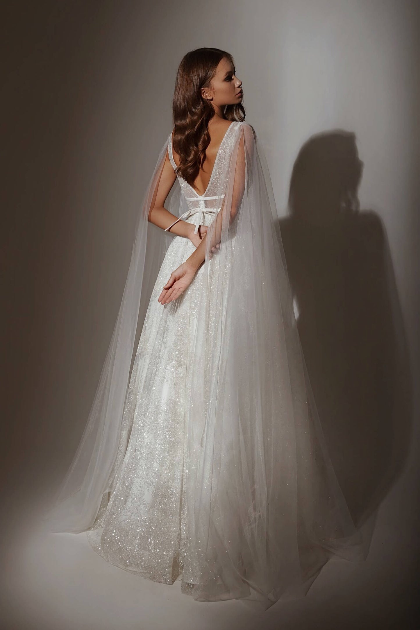Back View of Ivory Olyamak Penelopa Dress - Rofial Beauty