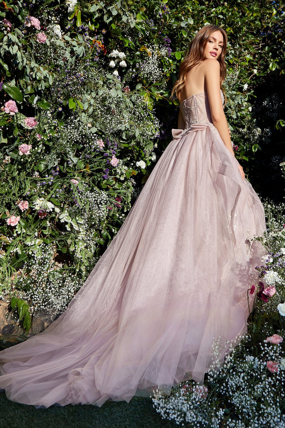 Chantilly Lace and Butterfly Appliques on Gown - Rofial Beauty