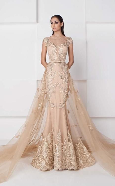 Nude Mermaid Tulle Dress - Rofial Beauty