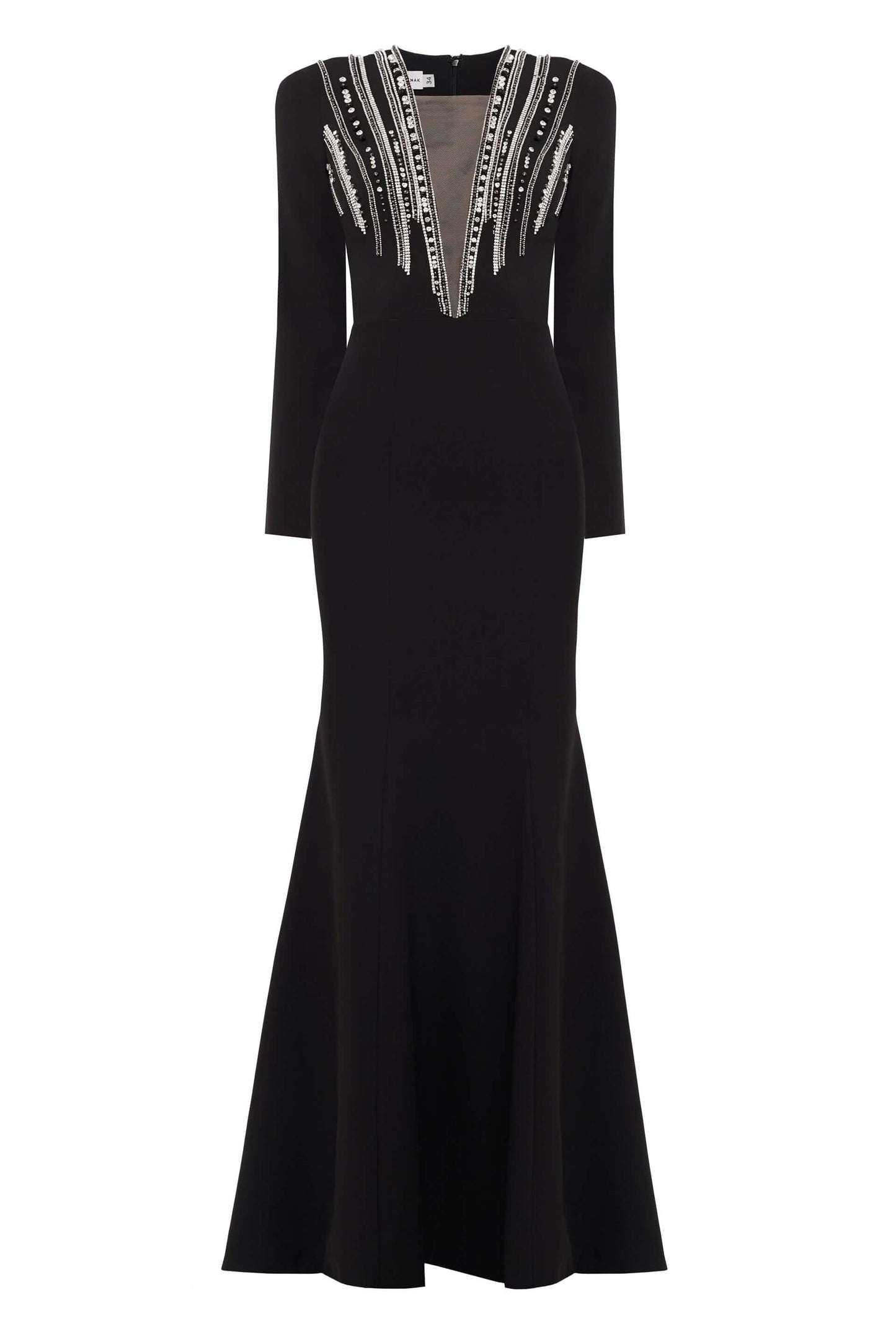 Olyamak Jackie Long Sleeves Crystal Beaded Occasional Gown