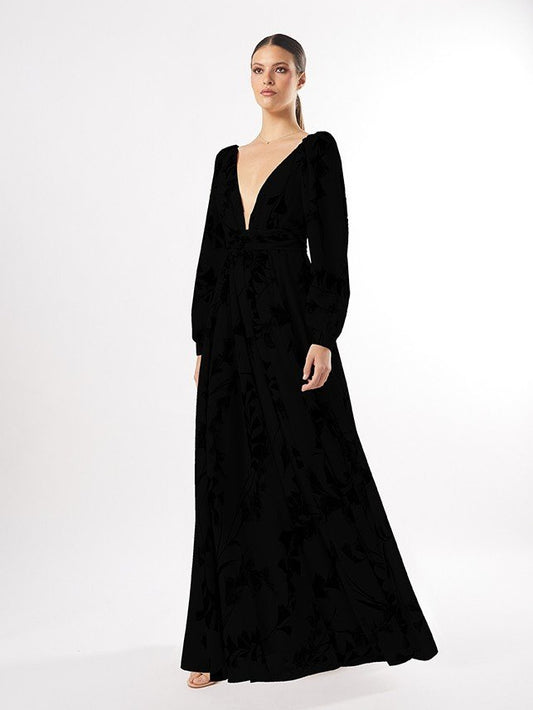 Enchanted Evening Deep V-Neck Gown