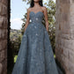 Azzure Couture 17029 Embellished Ball Gown with Detachable Off-Shoulder Collar