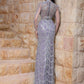 Azzure Couture 17040 High-Neck Embellished Evening Gown