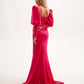 Olyamak 943: Radiant Ruby Puff-Sleeve Gown