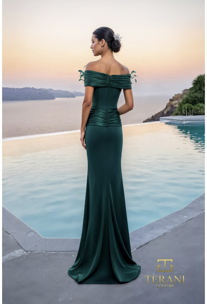 Terani Couture 261E6235 Off-Shoulder Mermaid Evening Gown