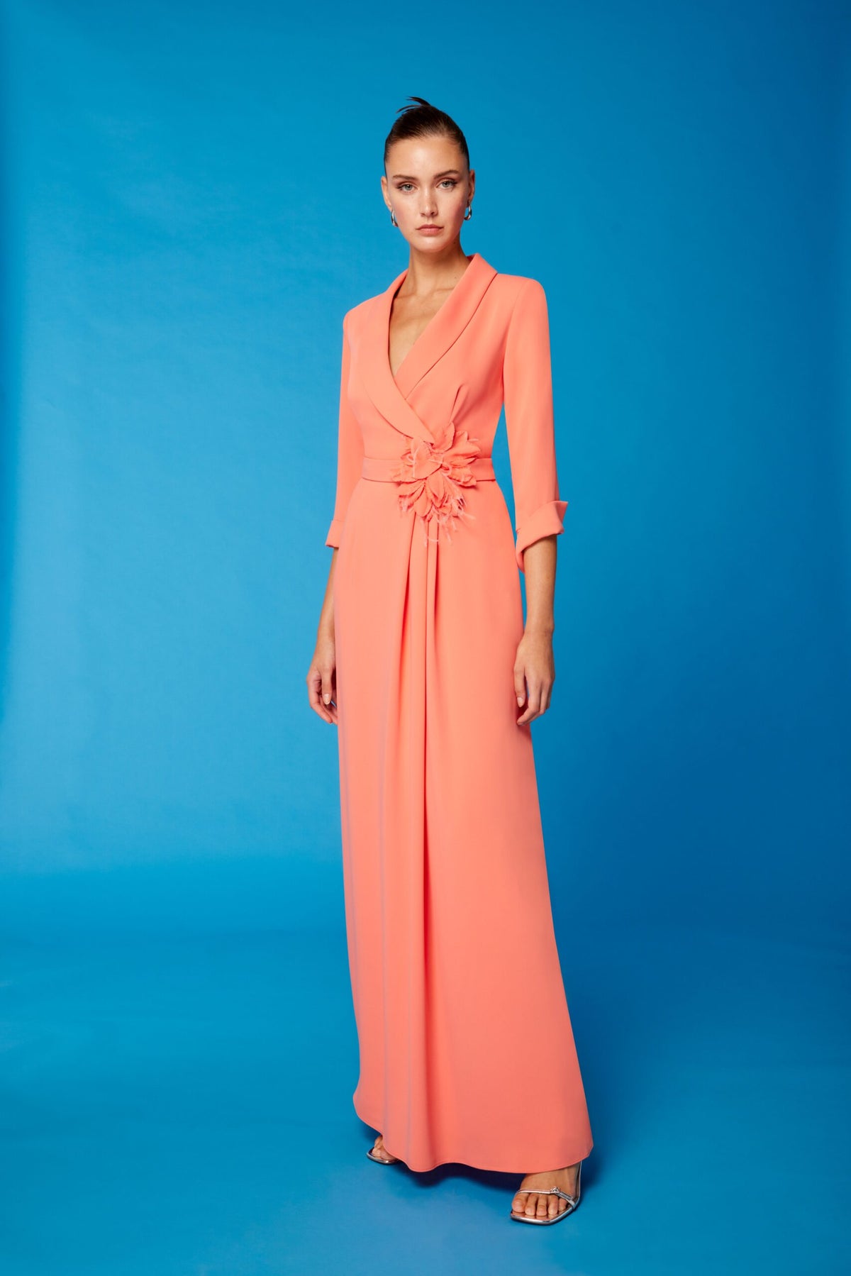 maxi tuxedo dress Carla Ruiz 51605 – Elegant Mother of the Bride – Rofial Beauty Color:Grey green __size:womens-rtw Black XS Long One Piece For
