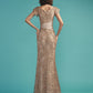 Back view of the Gemy Maalouf BC1485 dress showing the zipper detail and daring slit